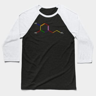 Dopamine Rainbow Molecule Chemistry Baseball T-Shirt